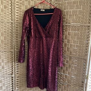 Dressire exquisite Sequins burgundy-wine Large worn once stunning 🤩 dress